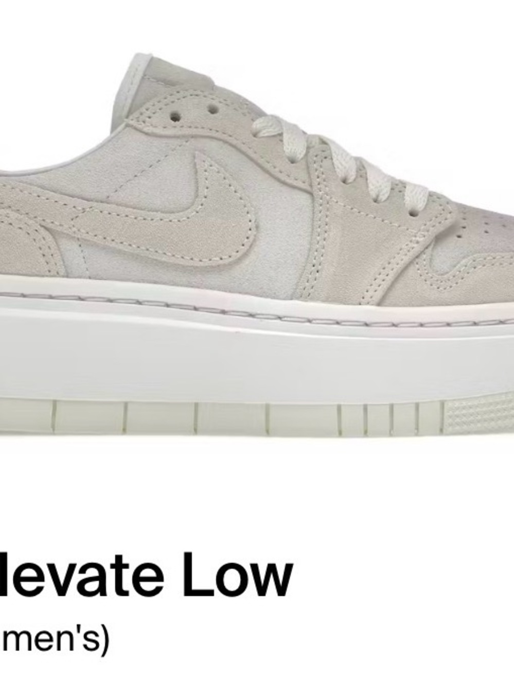 Jordan one Elevated Low Platform Sneaker in Light Taupe and White